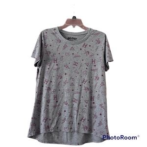 Harry Potter Hogwarts Girls XL Gray Tshirt Short Sleeve